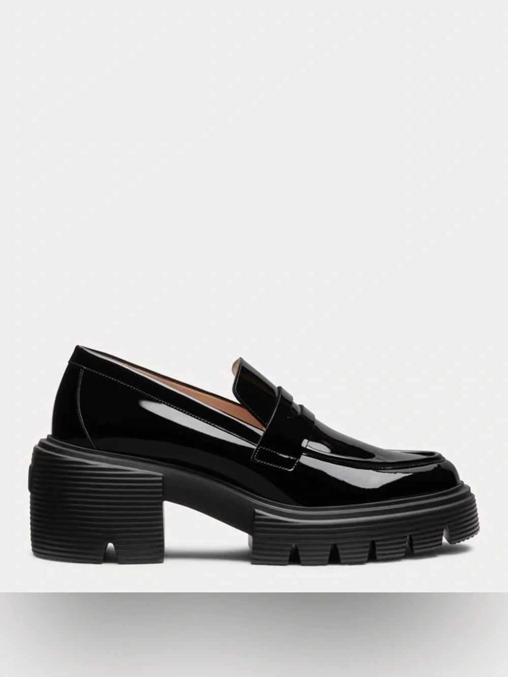 ‼️NEW Stuart Weitzman Soho Black Patent Leather Platform Loafers